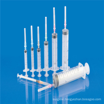 Medical Three Parts Syringe with Needle CE ISO TUV Certificate